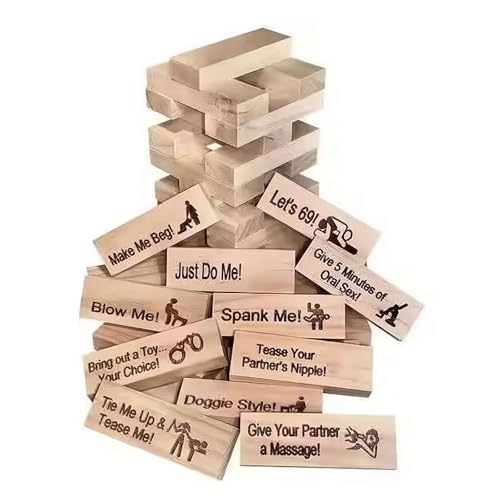 Yiokii Jenga Spiel Erwachsene Lust Tower, Spiel Für Erwachsene Super Freches Blockturm-Spiel, Paarspiele Für Erwachsene, Valentins-taumelturm, Stapelblöcke von Yiokii