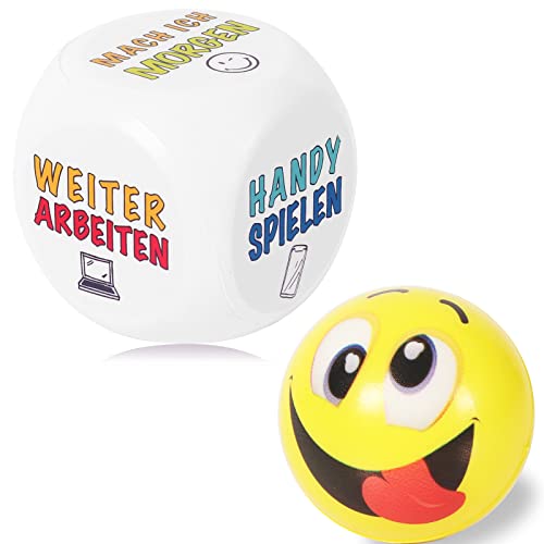 Anti Stress Würfel und Stressball, der Bunte Stresswürfel mit 6 lustigen Aktionen zum Stressabbau ist das Geschenk und Büro Spielzeug für Kollegen Studenten Freund und Mitarbeiter mit schwachen Nerven von Yiran