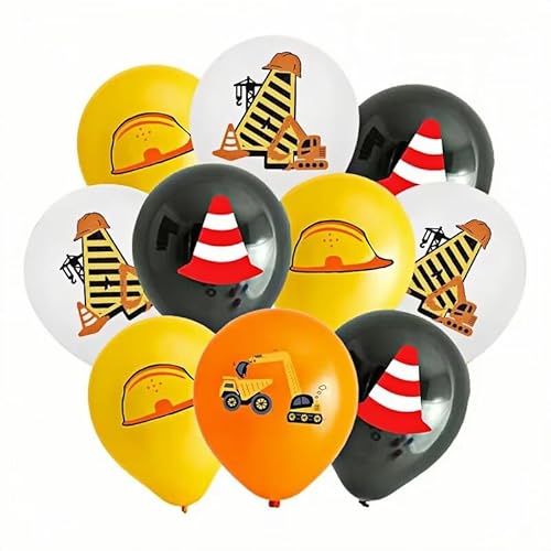 Yiran Luftballons 4 Jahre Geburtstag Deko, Bagger Thema Geburtstag Deko 4 Jahre Junge und Mädchen, Baustellen Deko 4 Geburtstag Luftballons, Construction Vehicles Geburtstags Party Dekorationen von Yiran