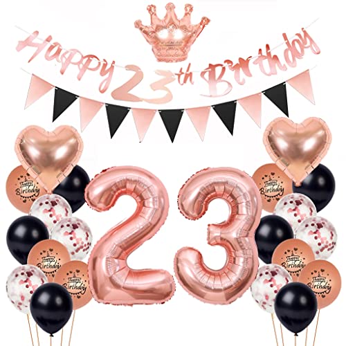23 Geburtstag Deko Frau, Deko 23. Geburtstag Rosegold Schwarz, Luftballon 23. Rosegold 23. Schwarz Deko Set Geburtstagsdeko 23 Jahr Ballon 23. Party 23 Geburtstag Deko Frau, Deko 23. Geburtstag Rosegold Schwarz, Luftballon 23. Rosegold 23. Schwarz Deko Set Geburtstagsdeko 23 Jahr Ballon 23. Party von Yishamei