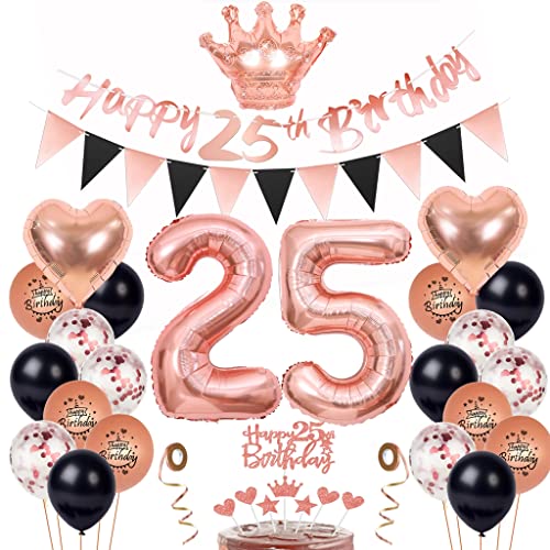 25 Geburtstag Deko Frau, Luftballon 25. Geburtstag Roségold Schwarz, Kuchen Topper 25. Geburtstagsdeko 25 Jahre Frau, 25 Deko Geburtstagsdeko mit 25. Tortendeko 25 Geburtstag Deko Frau, Luftballon 25. Geburtstag Roségold Schwarz, Kuchen Topper 25. Geburtstagsdeko 25 Jahre Frau, 25 Deko Geburtstagsdeko mit 25. Tortendeko von Yishamei