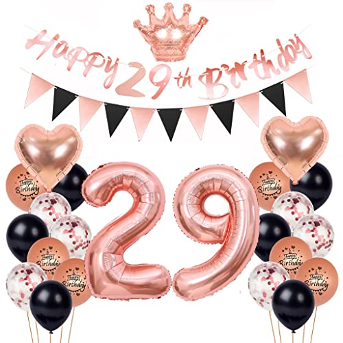 29 Geburtstag Deko Frau, Deko 29. Geburtstag Rosegold Schwarz, Luftballon 29. Rosegold 29. Schwarz Deko Set Geburtstagsdeko 29 Jahr Ballon 29. Party 29 Geburtstag Deko Frau, Deko 29. Geburtstag Rosegold Schwarz, Luftballon 29. Rosegold 29. Schwarz Deko Set Geburtstagsdeko 29 Jahr Ballon 29. Party von Yishamei