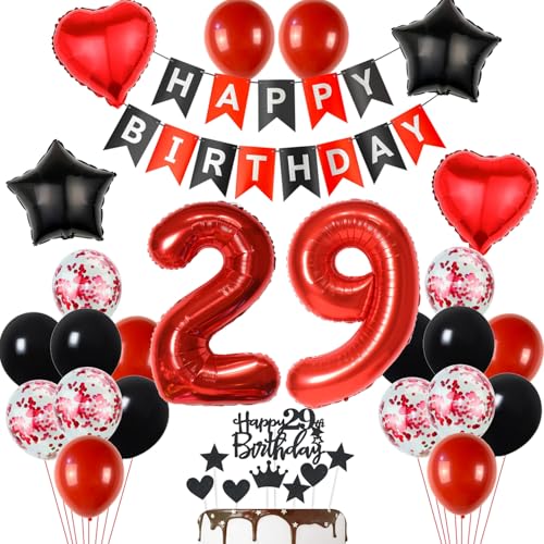 29 Geburtstag Deko Schwarzes Rot, Tortendeko 29. Geburtstag Dekoration Frau, Luftballon 29 Rot Schwarz Mann, Geburtstagsdeko 29 Jahr Frau, Tortendeko 29 Jahre 29 Geburtstag Deko Schwarzes Rot, Tortendeko 29. Geburtstag Dekoration Frau, Luftballon 29 Rot Schwarz Mann, Geburtstagsdeko 29 Jahr Frau, Tortendeko 29 Jahre von Yishamei