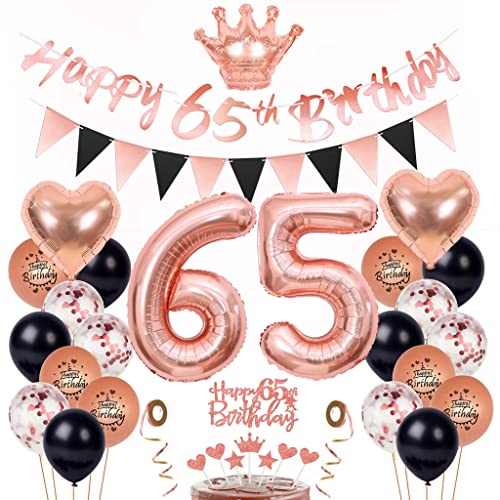 65 Geburtstag Deko Frau, Luftballon 65. Geburtstag Roségold Schwarz, Kuchen Topper 65. Geburtstagsdeko 65 Jahre Frau, 65 Deko Geburtstagsdeko mit 65. Tortendeko 65 Geburtstag Deko Frau, Luftballon 65. Geburtstag Roségold Schwarz, Kuchen Topper 65. Geburtstagsdeko 65 Jahre Frau, 65 Deko Geburtstagsdeko mit 65. Tortendeko von Yishamei
