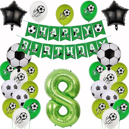 8. Fußball Geburtstag Deko,Fussball Luftballon 8. Geburtstag, Fußball 8 Geburtstag Deko Grün,8 Jahr Luftballons Fußball Deko, Fussball Helium Ballon 8 Geburtstag Junge,Ballon 8. Geburtstag von Yishamei