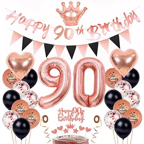 90 Geburtstag Deko Frau, Luftballon 90. Geburtstag Roségold Schwarz, Kuchen Topper 90. Geburtstagsdeko 90 Jahre Frau, 90 Deko Geburtstagsdeko mit 90. Tortendeko 90 Geburtstag Deko Frau, Luftballon 90. Geburtstag Roségold Schwarz, Kuchen Topper 90. Geburtstagsdeko 90 Jahre Frau, 90 Deko Geburtstagsdeko mit 90. Tortendeko von Yishamei
