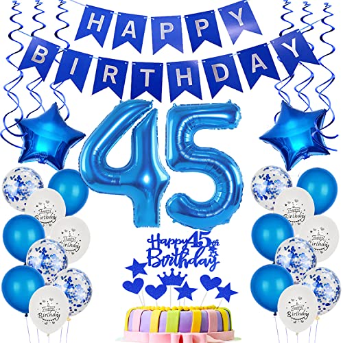 Folienballon 45. Geburtstag Dekoration Blau Tortendeko Geburtstag 45 Jahre Mann Luftballons 45 Mann Tortendeko 45. Männer ,Geburtstagsdeko 45 Jahre Happy Birthday 45 deko Folienballon 45. Geburtstag Dekoration Blau Tortendeko Geburtstag 45 Jahre Mann Luftballons 45 Mann Tortendeko 45. Männer ,Geburtstagsdeko 45 Jahre Happy Birthday 45 deko von Yishamei
