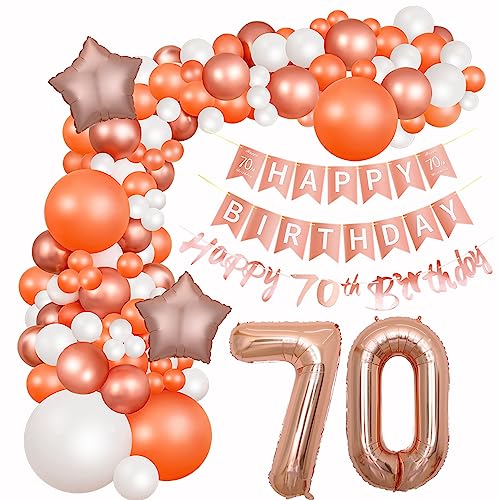 Frauen 70 Geburtstag Dekoration Deko 70. Geburtstag Ballon Girlande Rosegold 70 Geburtstag Frauen Luftballons Girlande Rosegold 70. Geburtstag Frauen Rosegold Ballons 70 Geburtstag Party Frauen von Yishamei