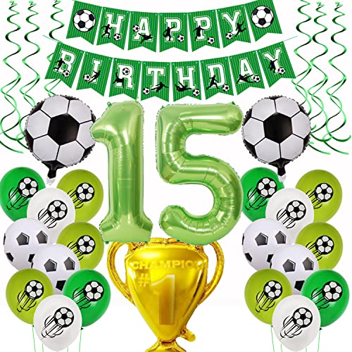 Fußball 15 Geburtstag Deko, Fussball Luftballon 15. Geburtstag Grün,Fußball Luftballon 15 Jahre Deko,Grün 15.Geburtstagsdeko Jungen, 15.Geburtstagsdeko Ballon 15 Jahr Fußball Fußball 15 Geburtstag Deko, Fussball Luftballon 15. Geburtstag Grün,Fußball Luftballon 15 Jahre Deko,Grün 15.Geburtstagsdeko Jungen, 15.Geburtstagsdeko Ballon 15 Jahr Fußball von Yishamei