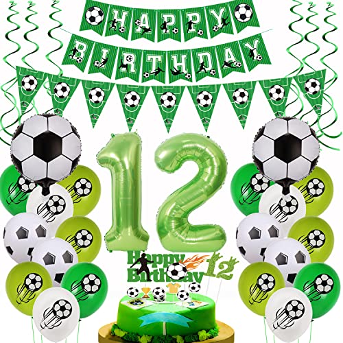 Fussball Luftballon 12. Geburtstag Grün Fußball 12 Geburtstag Deko 12 Jahre Tortendeko Fussball 12 Ballon Fußball Deko Fußball Luftballon 12 Jahre Geburtstag Deko 12 Jahre Fußball Geburtstagsdeko von Yishamei