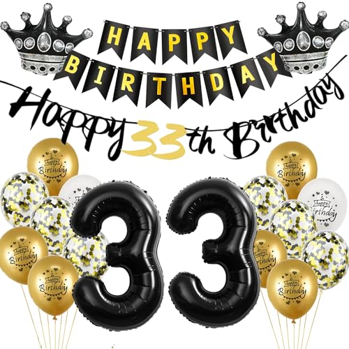 Luftballon 33.Geburtstag deko Mann Frau gold Schwarz Folienballon 33 jahre Geburtstag Mann dekoration Schwarz Happy 33th Birthday Girlande Geburtstagsdeko 33 deko geburtstag 33 jahre Mann Frauen Luftballon 33.Geburtstag deko Mann Frau gold Schwarz Folienballon 33 jahre Geburtstag Mann dekoration Schwarz Happy 33th Birthday Girlande Geburtstagsdeko 33 deko geburtstag 33 jahre Mann Frauen von Yishamei