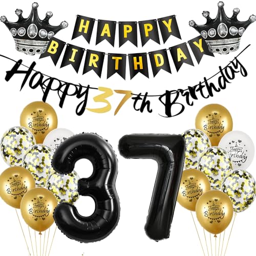 Luftballon 37.Geburtstag deko Mann Frau gold Schwarz Folienballon 37 jahre Geburtstag Mann dekoration Schwarz Happy 37th Birthday Girlande Geburtstagsdeko 37 deko geburtstag 37 jahre Mann Frauen Luftballon 37.Geburtstag deko Mann Frau gold Schwarz Folienballon 37 jahre Geburtstag Mann dekoration Schwarz Happy 37th Birthday Girlande Geburtstagsdeko 37 deko geburtstag 37 jahre Mann Frauen von Yishamei