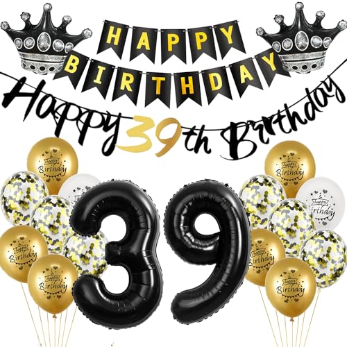 Luftballon 39.Geburtstag deko Mann Frau gold Schwarz Folienballon 39 jahre Geburtstag Mann dekoration Schwarz Happy 39th Birthday Girlande Geburtstagsdeko 39 deko geburtstag 39 jahre Mann Frauen Luftballon 39.Geburtstag deko Mann Frau gold Schwarz Folienballon 39 jahre Geburtstag Mann dekoration Schwarz Happy 39th Birthday Girlande Geburtstagsdeko 39 deko geburtstag 39 jahre Mann Frauen von Yishamei