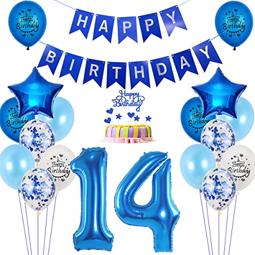 Ballons pour 10ème anniversaire - Bleu - Ballon en aluminium de 10 ans - Décoration d'anniversaire garçon - Kit bleu - Happy Birthday 10th von Yishamei