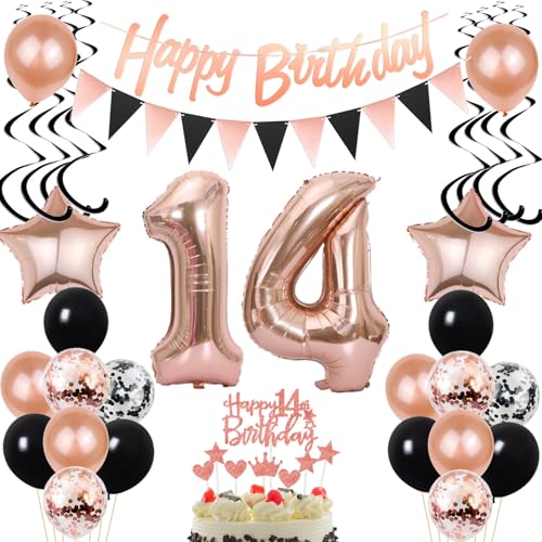 Luftballons 14. Geburtstag Mädchen Deko Schwarz Rosegold Tortentopper 14. Geburtstag Tortendeko 14 Deko ,geburtstagsdeko 14 Jahre Luftballon girlande 14 Mädchen dekoration Luftballons 14. Geburtstag Mädchen Deko Schwarz Rosegold Tortentopper 14. Geburtstag Tortendeko 14 Deko ,geburtstagsdeko 14 Jahre Luftballon girlande 14 Mädchen dekoration von Yishamei