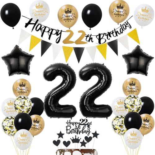 Luftballons 22 Geburtstag Deko Mann Frauen, Banner 22 Geburtstag Girlande Deko 22. Geburtstag Frau Tortendeko 22. Geburtstag Mann Schwarz Gold Geburtstagsdeko 22 jahre Mann Frau Ballons Luftballons 22 Geburtstag Deko Mann Frauen, Banner 22 Geburtstag Girlande Deko 22. Geburtstag Frau Tortendeko 22. Geburtstag Mann Schwarz Gold Geburtstagsdeko 22 jahre Mann Frau Ballons von Yishamei