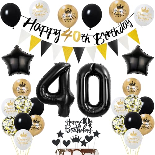 Luftballons 40 Geburtstag Deko Mann Frauen, Banner 40 Geburtstag Girlande Deko 40. Geburtstag Frau Tortendeko 40. Geburtstag Mann Schwarz Gold Geburtstagsdeko 40 jahre Mann Frau Ballons Luftballons 40 Geburtstag Deko Mann Frauen, Banner 40 Geburtstag Girlande Deko 40. Geburtstag Frau Tortendeko 40. Geburtstag Mann Schwarz Gold Geburtstagsdeko 40 jahre Mann Frau Ballons von Yishamei