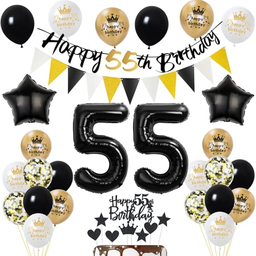 Luftballons 55 Geburtstag Deko Mann Frauen, Banner 55 Geburtstag Girlande Deko 55. Geburtstag Frau Tortendeko 55. Geburtstag Mann Schwarz Gold Geburtstagsdeko 55 jahre Mann Frau Ballons Luftballons 55 Geburtstag Deko Mann Frauen, Banner 55 Geburtstag Girlande Deko 55. Geburtstag Frau Tortendeko 55. Geburtstag Mann Schwarz Gold Geburtstagsdeko 55 jahre Mann Frau Ballons von Yishamei