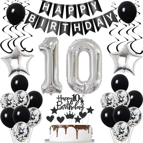 Luftsballon 10. Geburtstag Dekoration Schwarz Silber Geburtstagsdeko 10 Jahre Mädchen tortendeko 10 Mädchen junge ballons 10.Geburtstag Deko Kuchen Deko 10. junge Mädchen Luftsballon 10. Geburtstag Dekoration Schwarz Silber Geburtstagsdeko 10 Jahre Mädchen tortendeko 10 Mädchen junge ballons 10.Geburtstag Deko Kuchen Deko 10. junge Mädchen von Yishamei