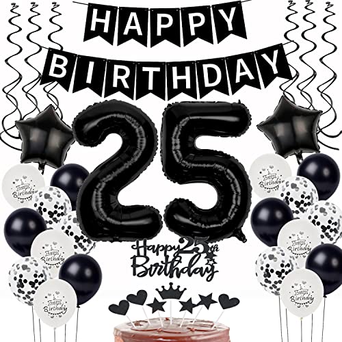 Schwarz Weiß Luftballons 25. Geburtstag Dekoration,Geburtstagsdeko 25 Jahre mann frauen Tortendeko 25 Geburtstag Ballons 25. mann Happy Birthday 25 Jahre männer deko 25 Schwarz Weiß Luftballons 25. Geburtstag Dekoration,Geburtstagsdeko 25 Jahre mann frauen Tortendeko 25 Geburtstag Ballons 25. mann Happy Birthday 25 Jahre männer deko 25 von Yishamei