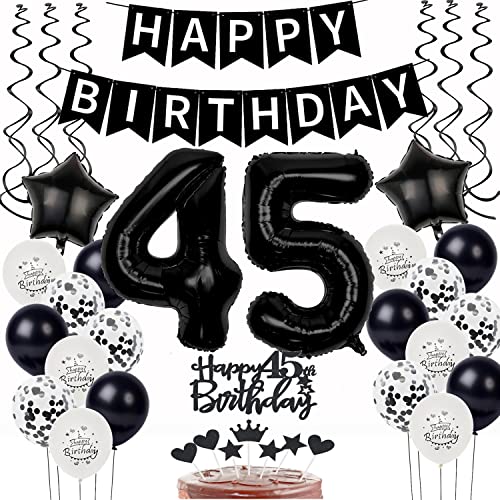 Schwarz Weiß Luftballons 45. Geburtstag Dekoration,Geburtstagsdeko 45 Jahre mann frauen Tortendeko 45 Geburtstag Ballons 45. mann Happy Birthday 45 Jahre männer deko 45 Schwarz Weiß Luftballons 45. Geburtstag Dekoration,Geburtstagsdeko 45 Jahre mann frauen Tortendeko 45 Geburtstag Ballons 45. mann Happy Birthday 45 Jahre männer deko 45 von Yishamei
