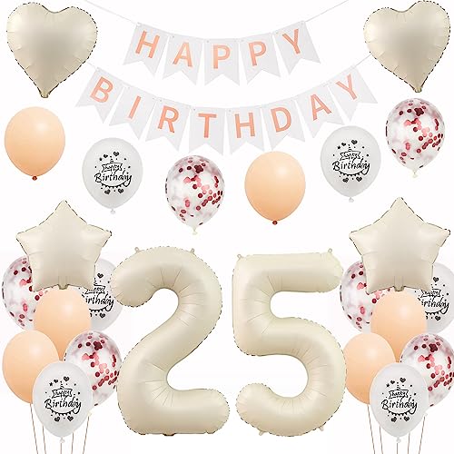 Weiß Luftballons 25. Geburtstag Frauen Deko Set - Folienballon und Ballon Dekoration für 25 Jahre Geburtstag Weiß Luftballons 25. Geburtstag Frauen Deko Set - Folienballon und Ballon Dekoration für 25 Jahre Geburtstag von Yishamei