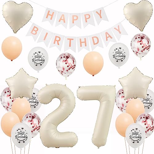 Weiß Luftballons 27 Geburtstag Frauen Deko Set,Deko 27.Geburtstag Frauen,Folienballon 27 Geburtstag Frau Dekoration,Geburtstagdeko 27 Jahre Geburtstag Frau Weiß Ballon 27 Geburtstag deko Frauen Weiß Luftballons 27 Geburtstag Frauen Deko Set,Deko 27.Geburtstag Frauen,Folienballon 27 Geburtstag Frau Dekoration,Geburtstagdeko 27 Jahre Geburtstag Frau Weiß Ballon 27 Geburtstag deko Frauen von Yishamei