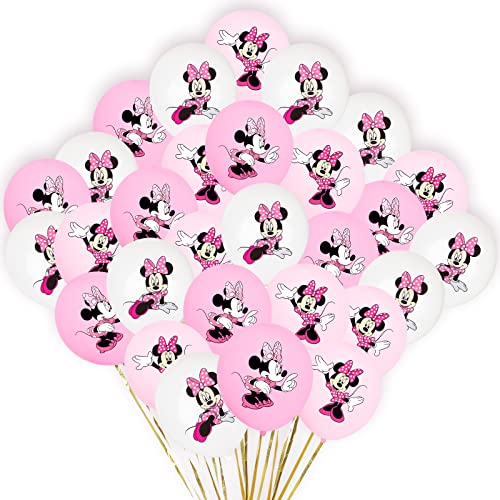 30Pcs Minnie Luftballons Geburtstag Dekoration Set, Mickey Mouse Ballons Partyzubehör,Geburtstagsdeko Minnie Themed Party Set, Latexballon, Heliumballon, Mädchen Junge Kindergeburtstag Deko Ballons von Yisscen