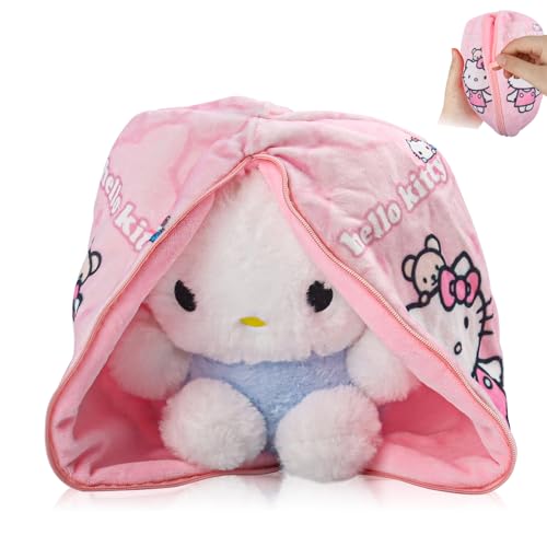 KT Katze Plüschtiere, 25CM KT Cat Verstecken Kuscheltier, Cartoon Plüschfigur Stofftiere Plüschpuppen, Katze Puppe Spielzeug, für Mädchen Kindergeburtstag Geschenk, Weihnachten Plush Toy (Rosa) von Yisscen