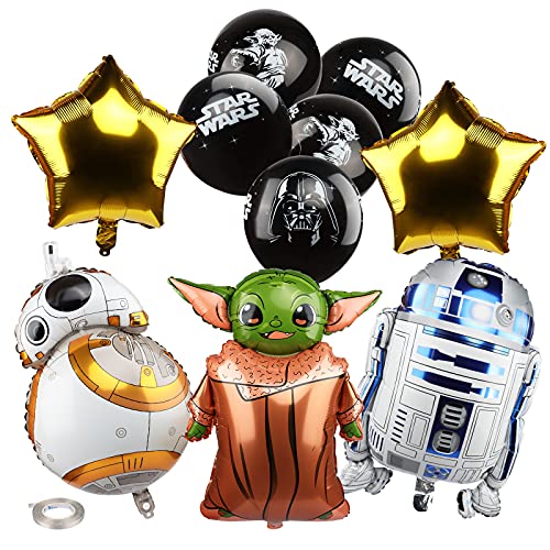 Yisscen Star War Ballons, Luftballons Geburtstag, Star War Folienballons, Helium Luftballons Latexballons, Motto Lieferungen Partyzubehör, ür Kind Geburtstags Party Dekoration Set (18 Stück) von Yisscen