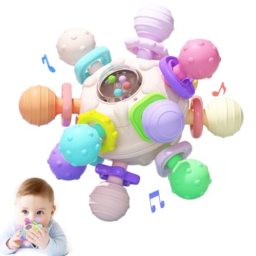 Beißspielzeug Baby Spielzeug ab 3 6 Monate, Silikon Greifball für Babys, Sensorik Montessori Motorikspielzeug, Rassel Baby, Baby Geschenk ab 0-3 4 5 6 7 8 9 12 Monate 1 Jahr Junge Mädchen von Yitical