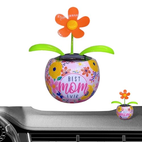 Yiurse Auto Dash Flower Ornament, Shaking Flower Solar Ornament, Auto Dancing Ornament Shaking Flower Solar Ornament For Car Enthusiasts von Yiurse