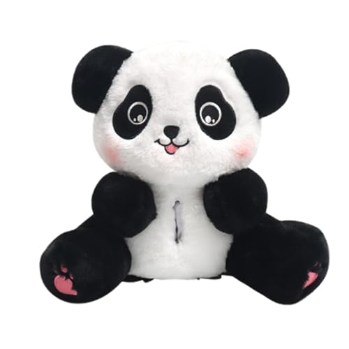 Yiurse Auto Mülleimer mit Taschentuchhalter, Tierpuppe Taschentuchbox Mülleimer, Cartoon Panda Auto Taschentuchspender, Plüsch Mülleimer 2 in 1 Taschentuch Autohalter, Auto Home Decoration von Yiurse