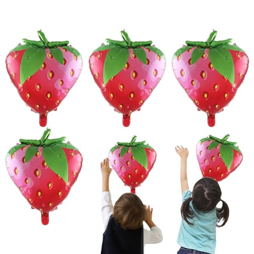 Yiurse Fruchtförmige Luftballons, Fruchtförmige Folienballons, Tropische Erdbeer-Wassermelonen-Jumbo-Ballons, Lebensmittelballons, Foto-Requisiten, Party-Dekorationen für Geburtstag, Gender Reveal von Yiurse