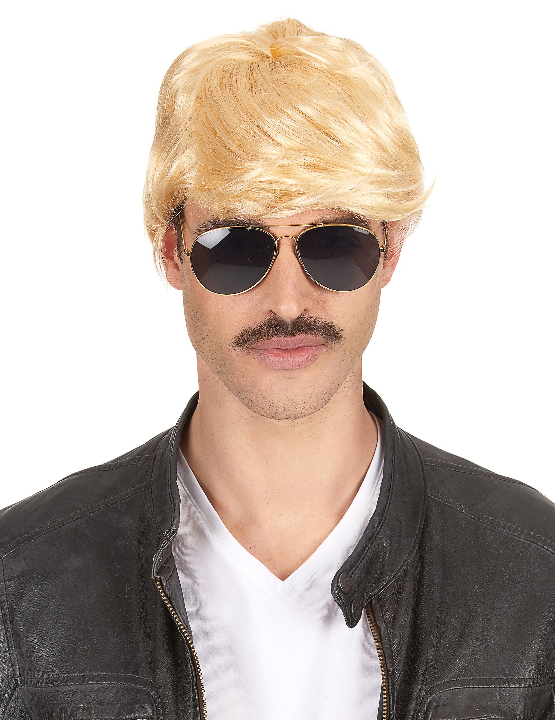 70er Retro Kurzhaar Herren-Perücke blond von BESTER NOVELTY