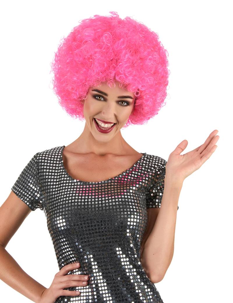 Afro-Perücke Karneval pink von BESTER NOVELTY