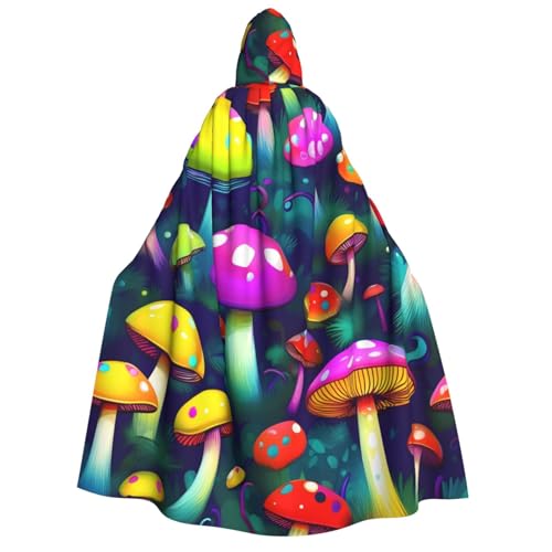 Yiyilong Bright Mushrooms Kunstdruck Uni Erwachsene Kapuzenumhang Dekoration Umhang Cosplay Kostüme Halloween Hoodie Robe von Yiyilong