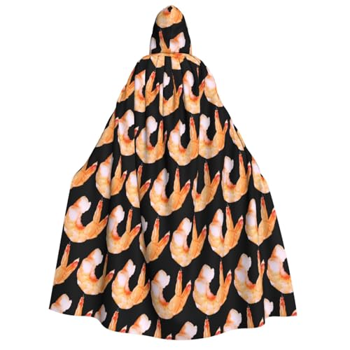 Yiyilong Glutton Shrimps Print Uni Erwachsene Kapuzenumhang Dekoration Umhang Cosplay Kostüme Halloween Hoodie Robe von Yiyilong