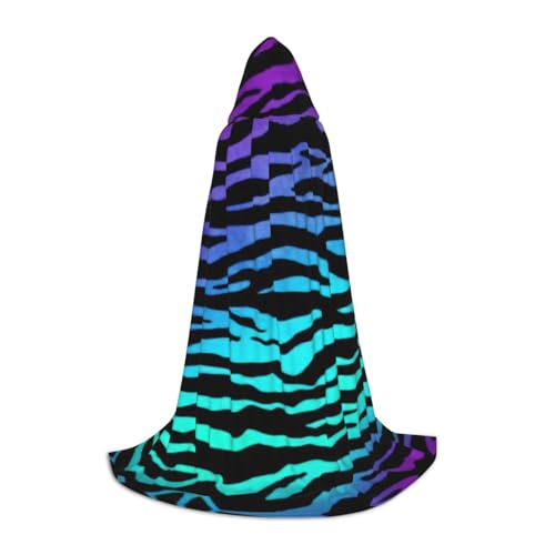 Yiyilong Kapuzenumhang mit Kapuze, Camouflage, Zebrastreifen, Violett, Blau, Grün, für Kinder mit Halloween, Weihnachten, Cosplay-Kostüm. von Yiyilong