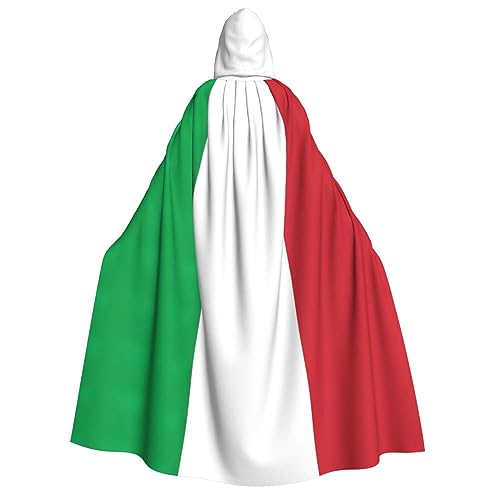 Yiyilong Kapuzenumhang mit italienischer Flagge, Uni, für Erwachsene, Dekoration, Cosplay-Kostüme, Halloween-Kapuzenmantel von Yiyilong