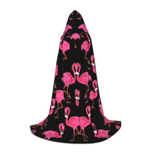 Yiyilong Schöner rosa Flamingo-Aufdruck, Kapuzenumhang für Kinder mit Halloween, Weihnachten, Cosplay-Kostüm. von Yiyilong