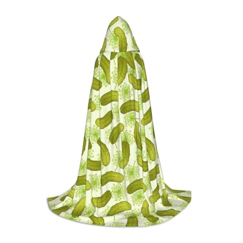 Yiyilong Sushi Dill Pickles Print Hooded Cloak Hooded Cape For Youngsters with Halloween Christmas Cosplay Costume von Yiyilong