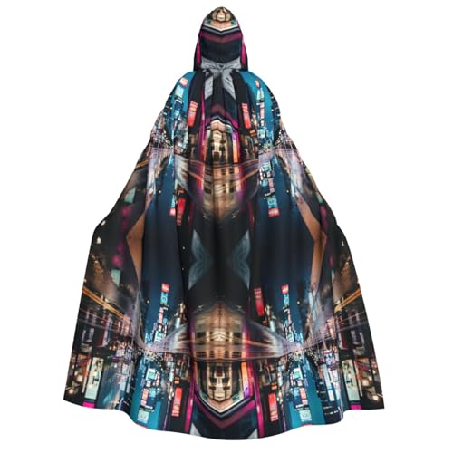 Yiyilong Tokyo City Print Uni Erwachsene Kapuzenumhang Dekoration Umhang Cosplay Kostüme Halloween Hoodie Robe von Yiyilong