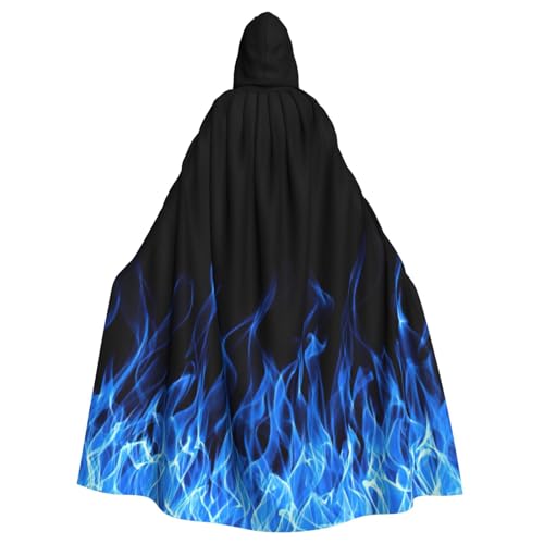 Yiyilong Uni Blau Flamme Druck Halloween Weihnachten Cosplay Kapuzen Erwachsene Party Dekoration Kapuzenumhang von Yiyilong