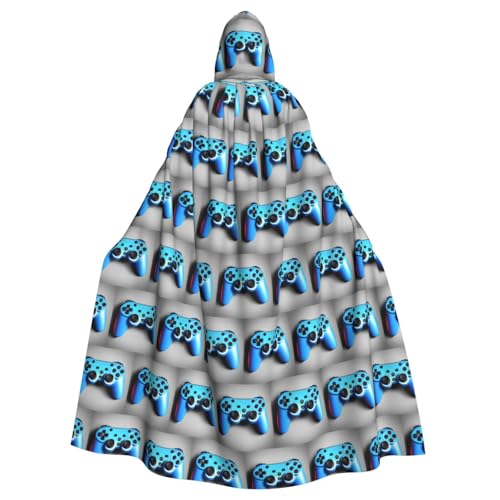 Yiyilong Uni Blue Game Controller Print Halloween Weihnachten Cosplay Hooded Adult Party Decoration Hooded Cape von Yiyilong