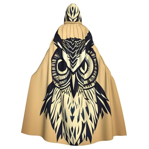 Yiyilong Uni Cute Owl Print Halloween Christmas Cosplay Hooded Adult Party Decoration Hooded Cape von Yiyilong