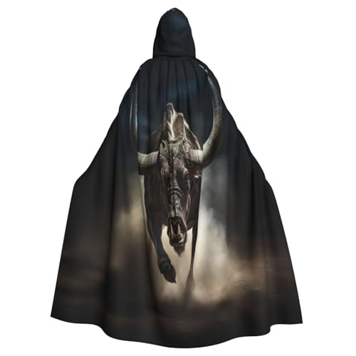 Yiyilong Uni Runner Bull Skull Print Halloween Christmas Cosplay Hooded Adult Party Decoration Hooded Cape von Yiyilong