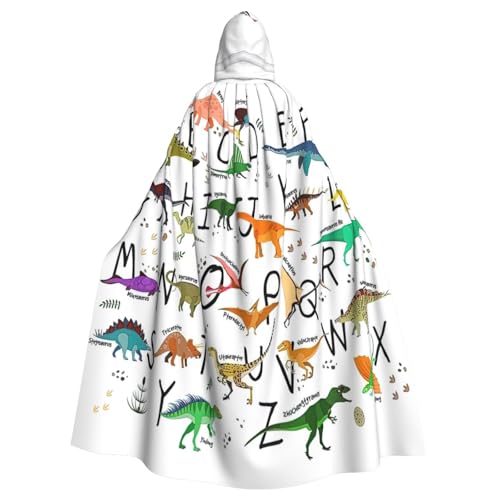 Yiyilong Uni Stilvolle Lernalphabets mit Dinosaurier-Druck, Halloween, Weihnachten, Cosplay, mit Kapuze, Erwachsenen-Party-Dekoration, Kapuzenumhang. von Yiyilong