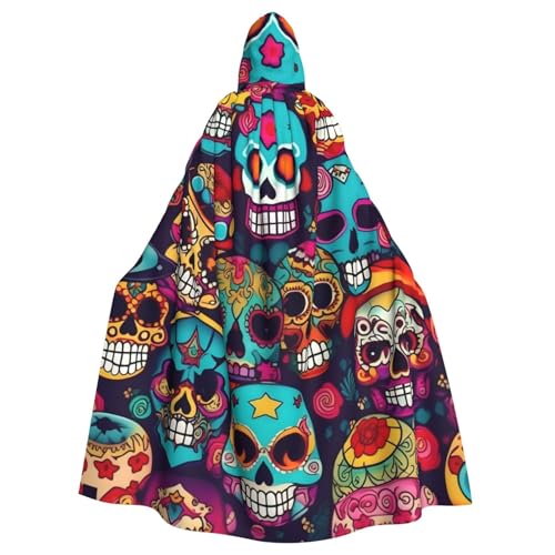 Yiyilong Uni Sugar Skulls Print Halloween Christmas Cosplay Hooded Adult Party Decoration Hooded Cape von Yiyilong