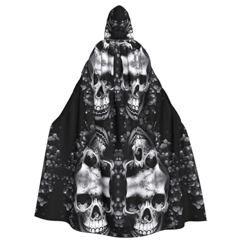 Yiyilong Uni Sugar and Skulls Style Print Halloween Christmas Cosplay Hooded Adult Party Decoration Hooded Cape von Yiyilong